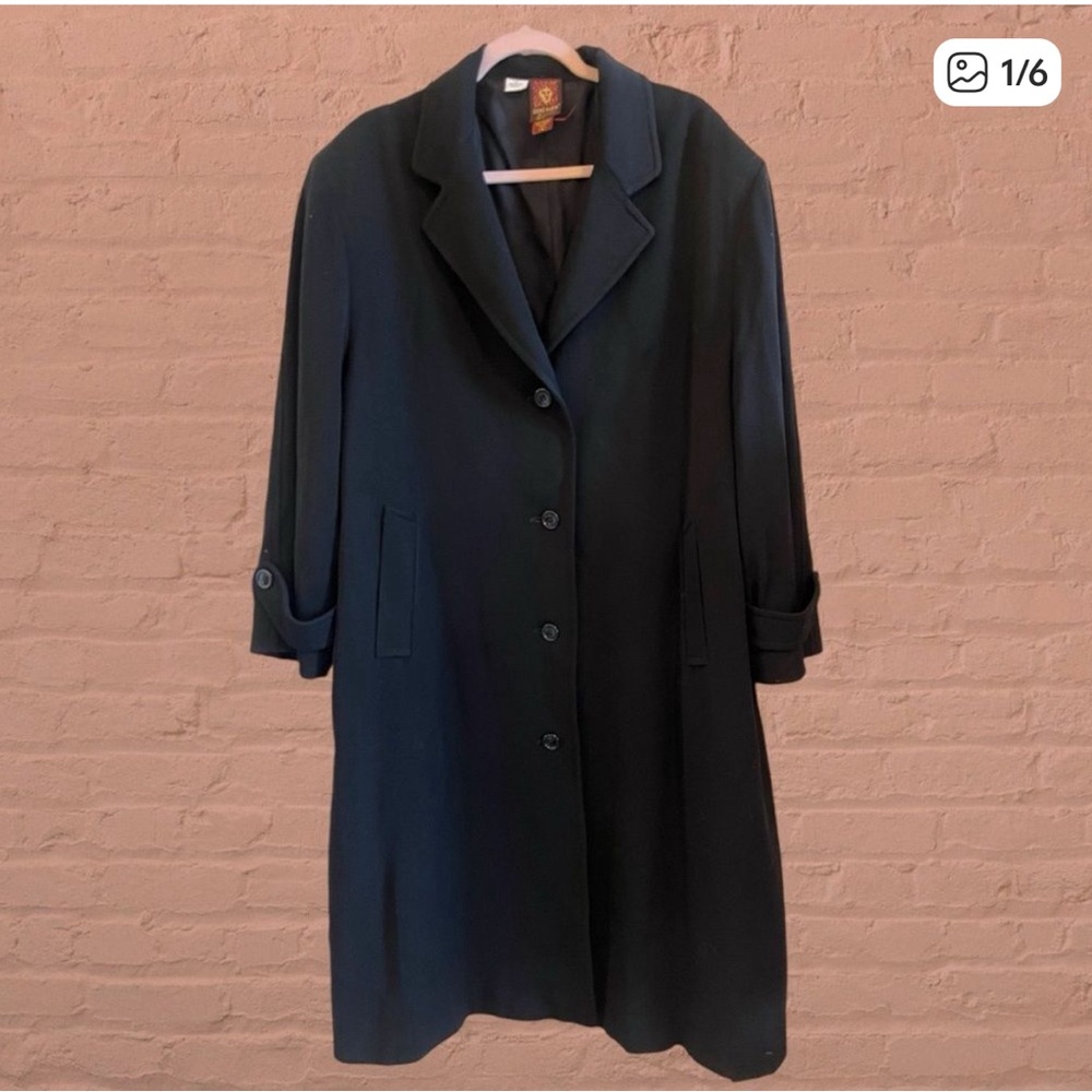 Vintage Anne Klein black oversized wool coat